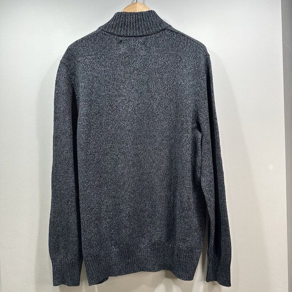 NWT URBAN PIPELINE Mens Heathered Black Gray Mock Neck Sweater Button Zip XL - Picture 8 of 12